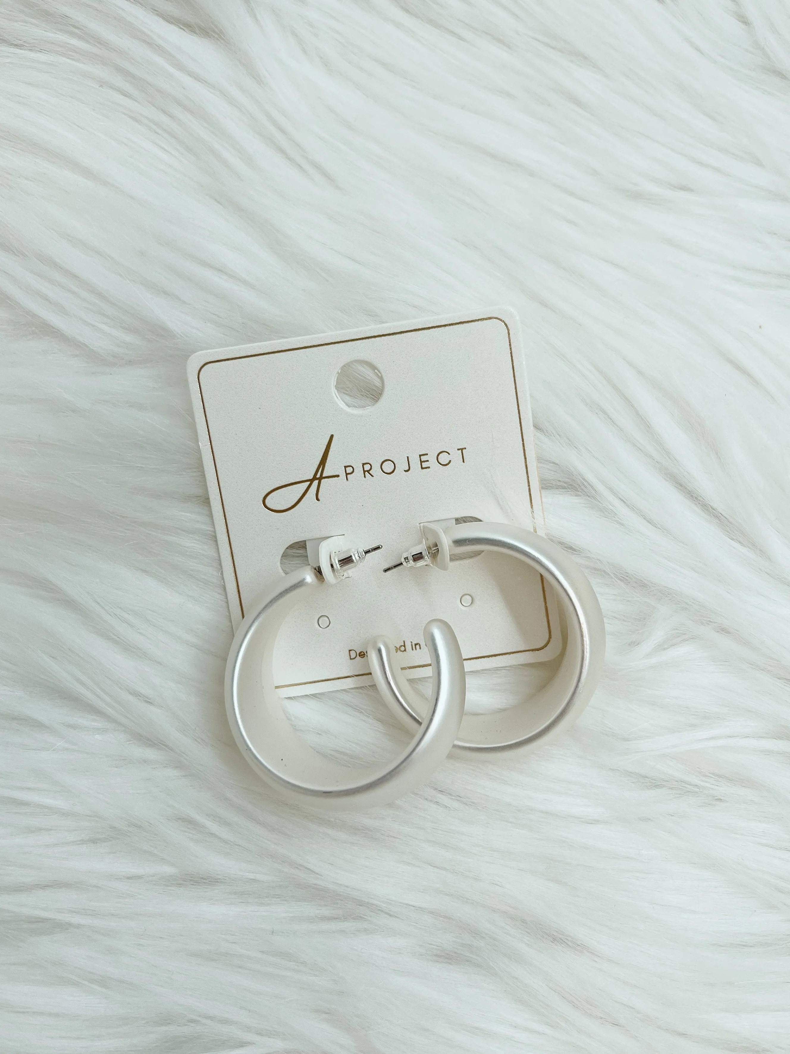 Silver Brushed Earrings