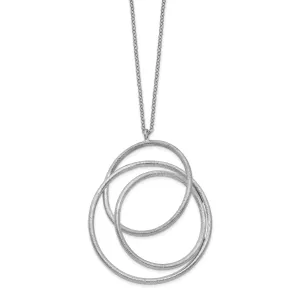 Silver Rhodium Brushed and Polished Necklace