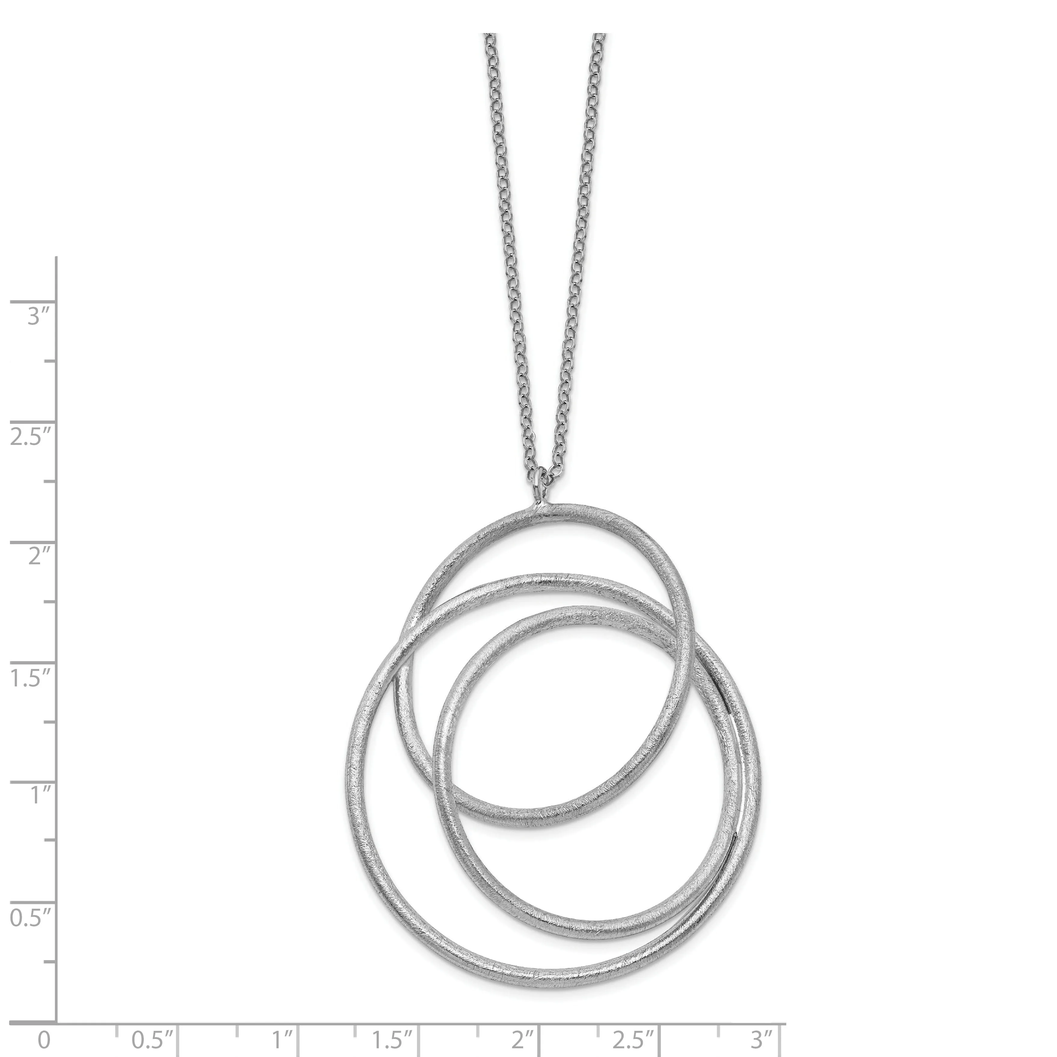 Silver Rhodium Brushed and Polished Necklace