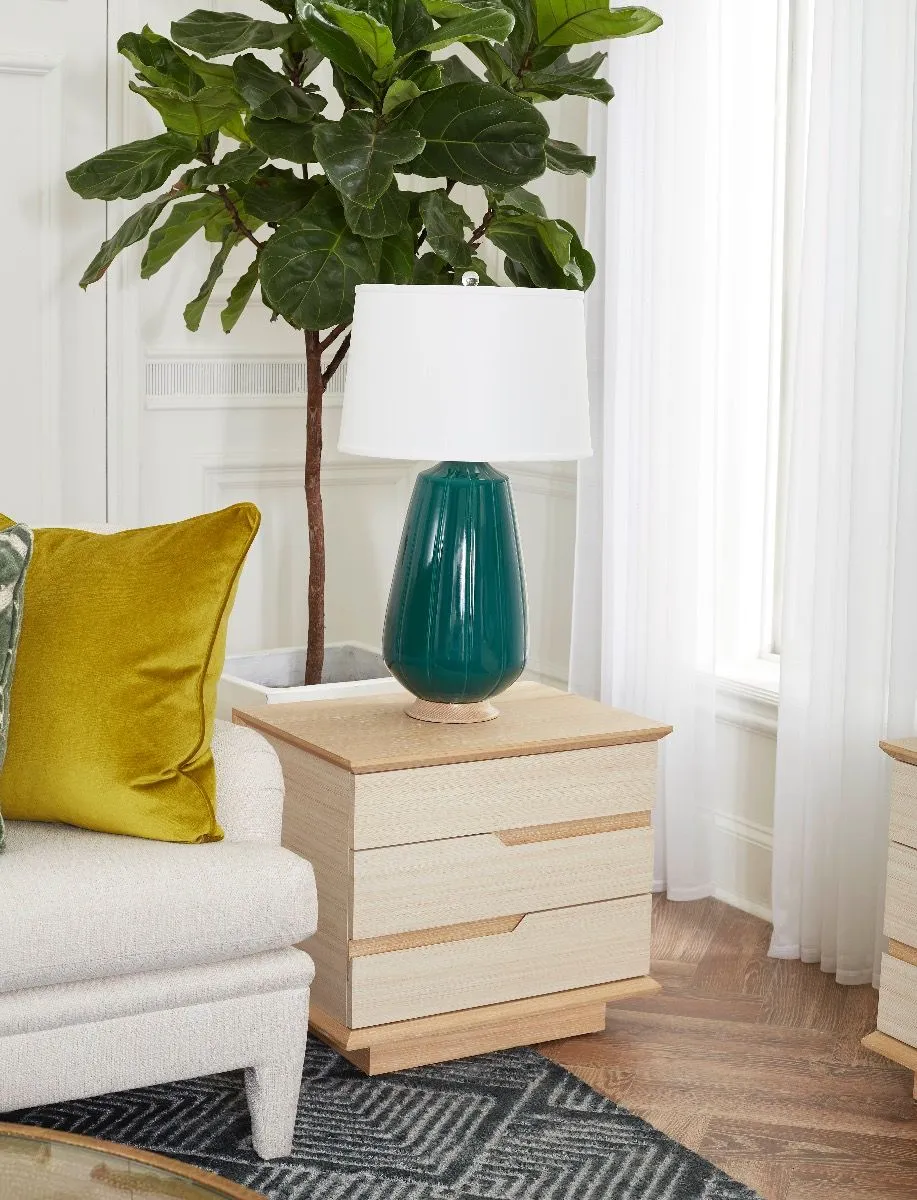 Simon 3-Drawer Side Table / Light Natural Shimmer