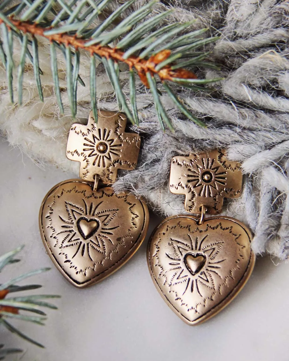 Sky Heart Earrings in Gold
