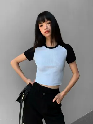 Slim-fit Short Colorblock T-shirt