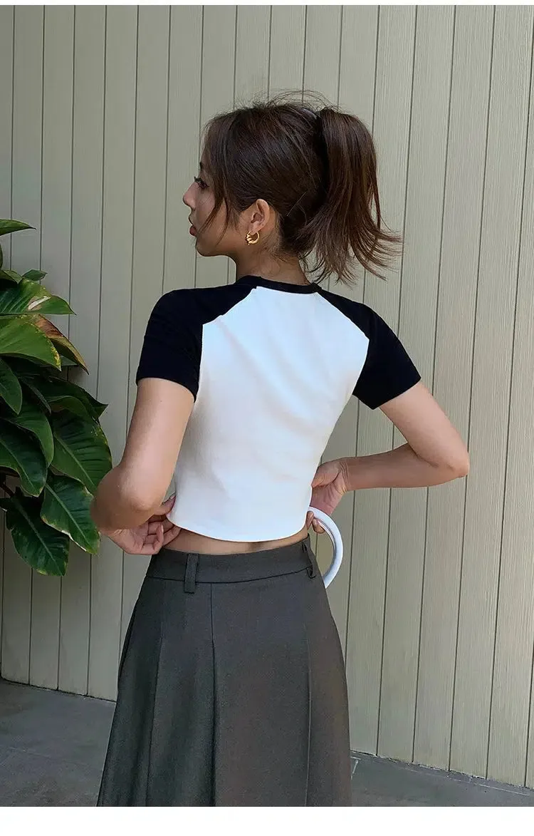 Slim-fit Short Colorblock T-shirt