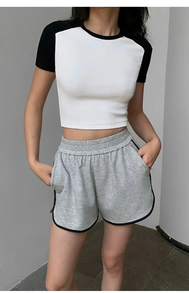 Slim-fit Short Colorblock T-shirt