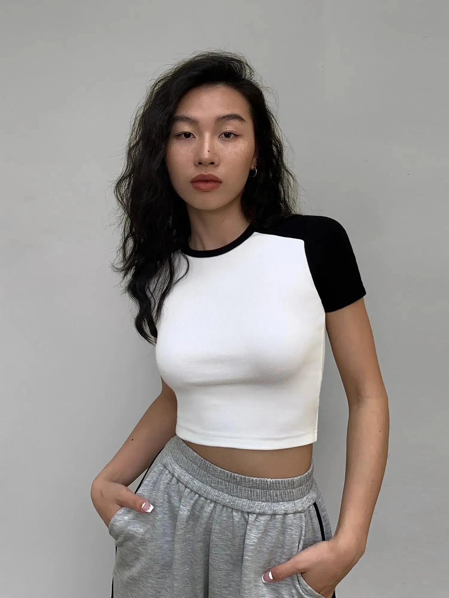 Slim-fit Short Colorblock T-shirt