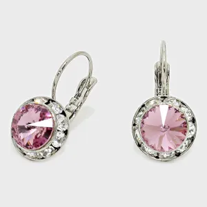 Small Amethyst Austrian Crystal Earrings | 0.5" | 186272
