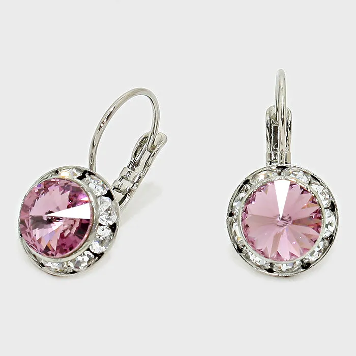 Small Amethyst Austrian Crystal Earrings | 0.5" | 186272