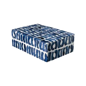 Small Blue & White Bone Inlaid Box