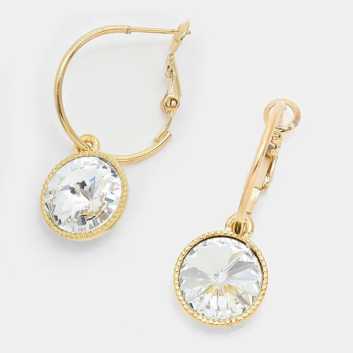 Small Clear Austrian Crystal Dangle Earrings | 291638