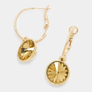 Small Gold Austrian Crystal Dangle Earrings  | 291512