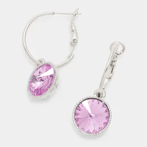 Small Tanzanite Austrian Crystal Dangle Earrings  | 291514
