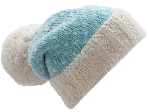 Snow Brushed Alpaca Beanie and Pom