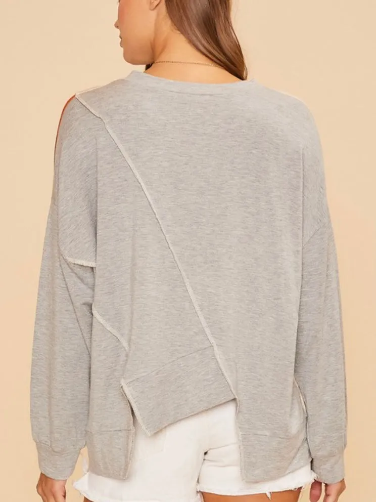Something Different Top: Grey Mix
