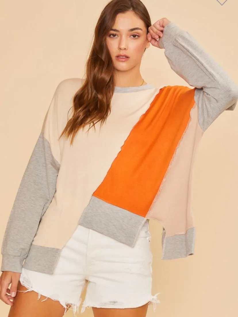Something Different Top: Grey Mix