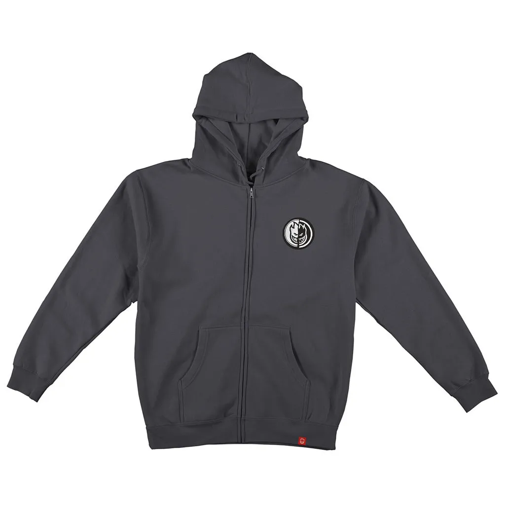 SPITFIRE YIN YANG ZIP HOODY - CHARCOAL/BLACK/WHITE