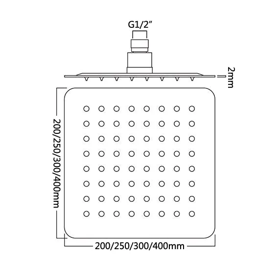 Square Shower Head 300mm - Brushed Gunmetal - SHOW10 300