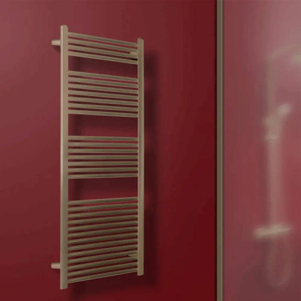 Straight Dual Fuel Brushed Brass Heated Towel Rail 1600mm x 500mm