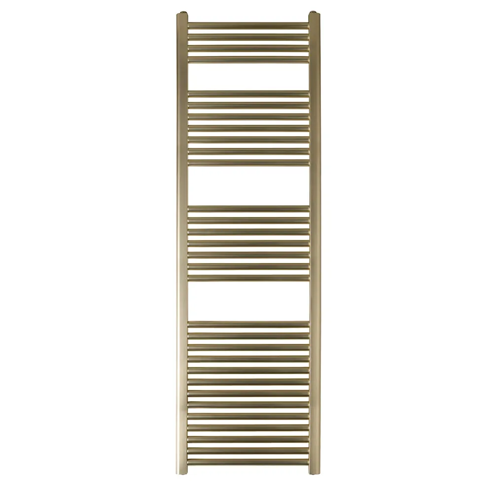 Straight Dual Fuel Brushed Brass Heated Towel Rail 1600mm x 500mm