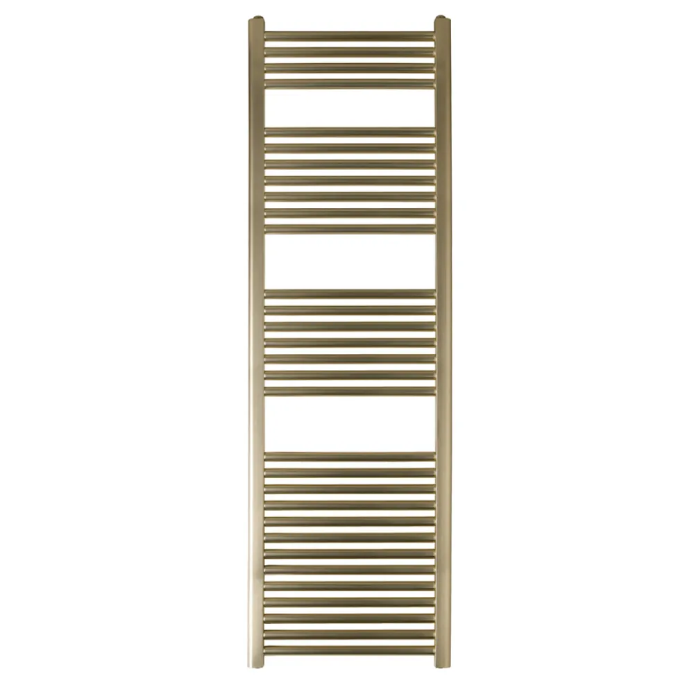 Straight Dual Fuel Brushed Brass Heated Towel Rail 1600mm x 500mm