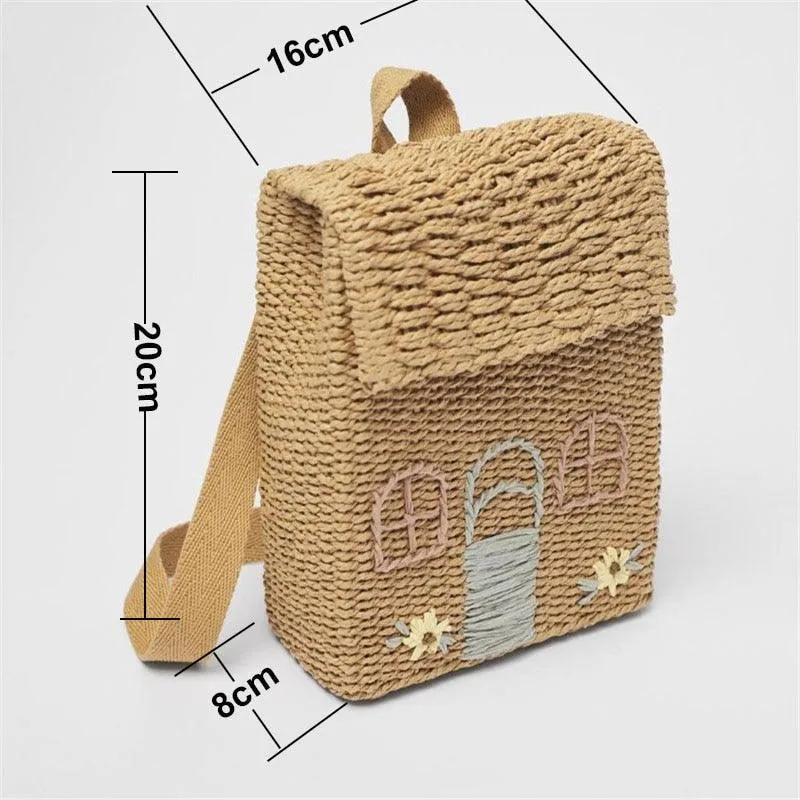 Straw Woven Backpack
