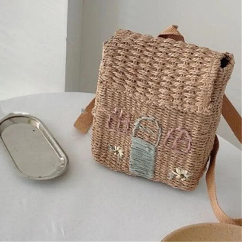 Straw Woven Backpack