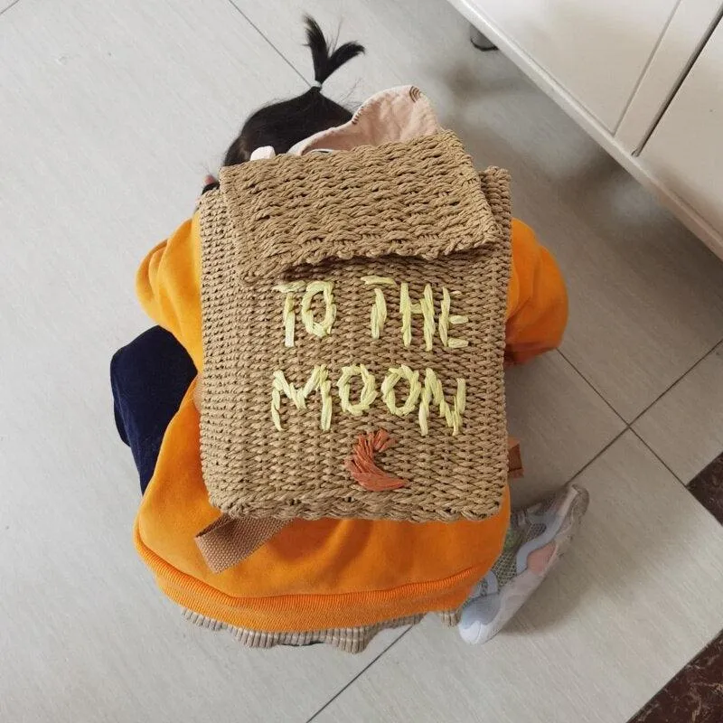 Straw Woven Backpack