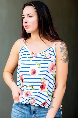 Stripes and Floral Tank