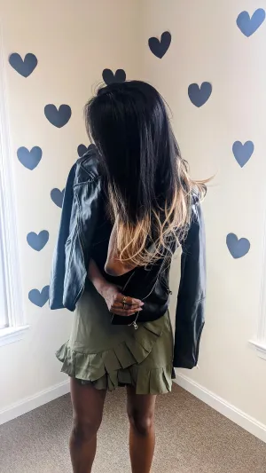 Such a flirt sage wrap skort