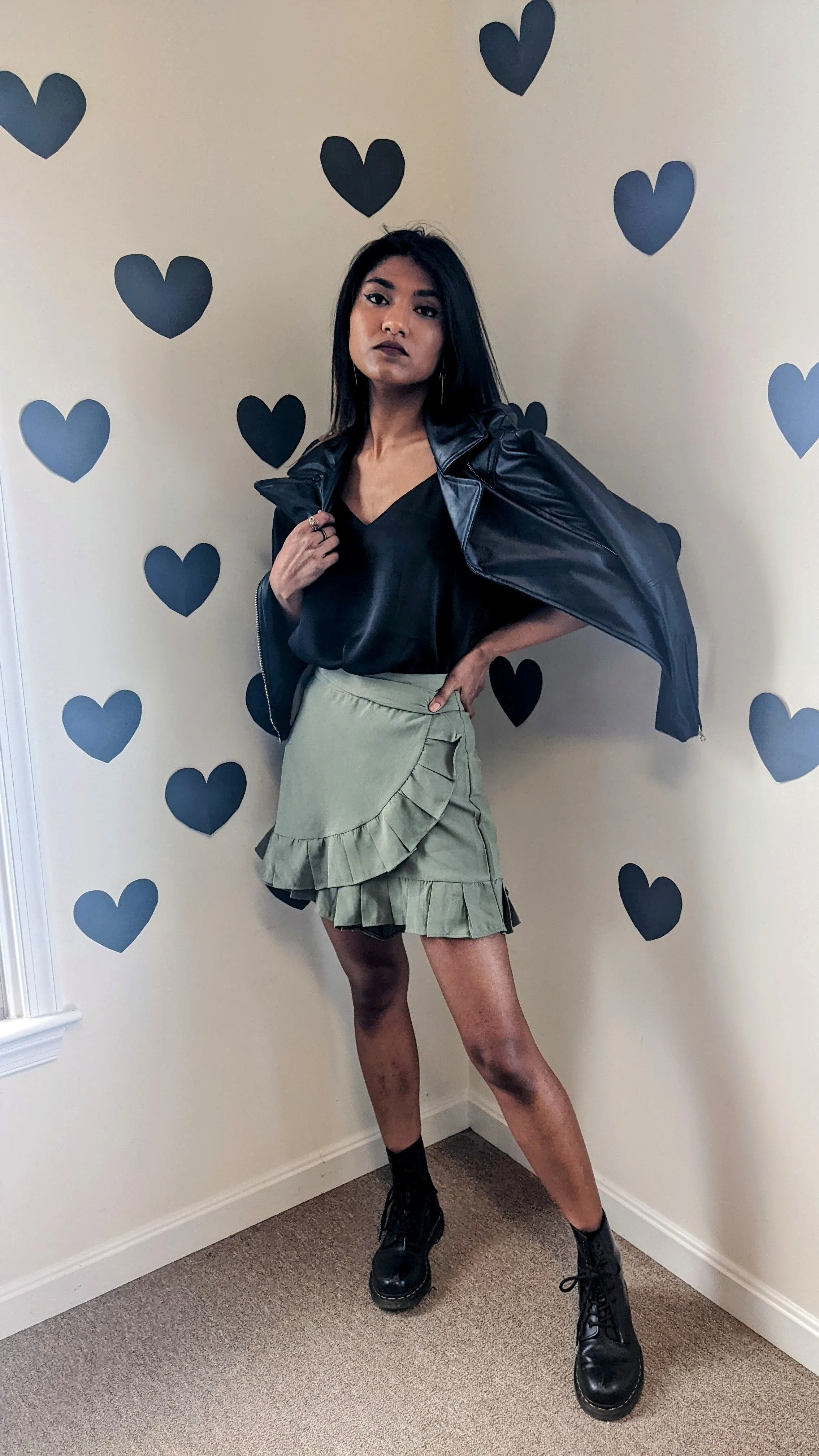 Such a flirt sage wrap skort