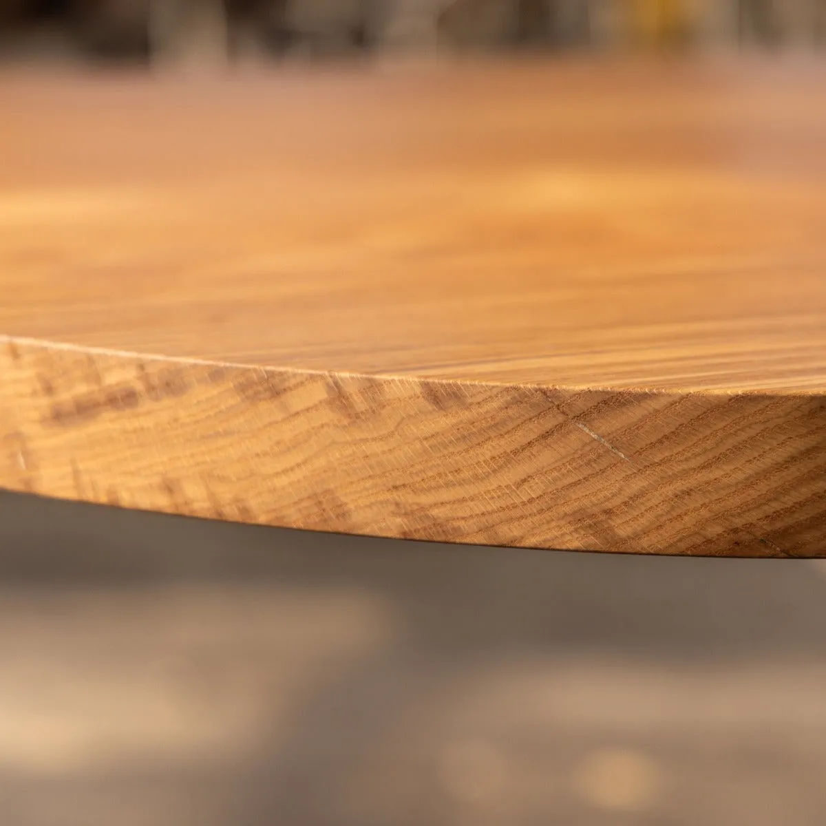 Sunrise Pedestal Base | Round Wood Dining Table with Steel Base