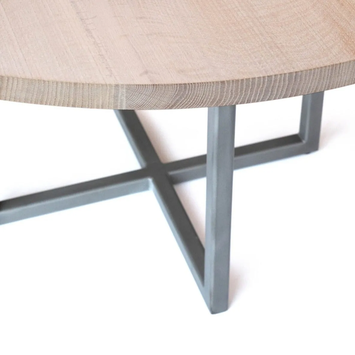 Sunrise Pedestal Base | Round Wood Dining Table with Steel Base