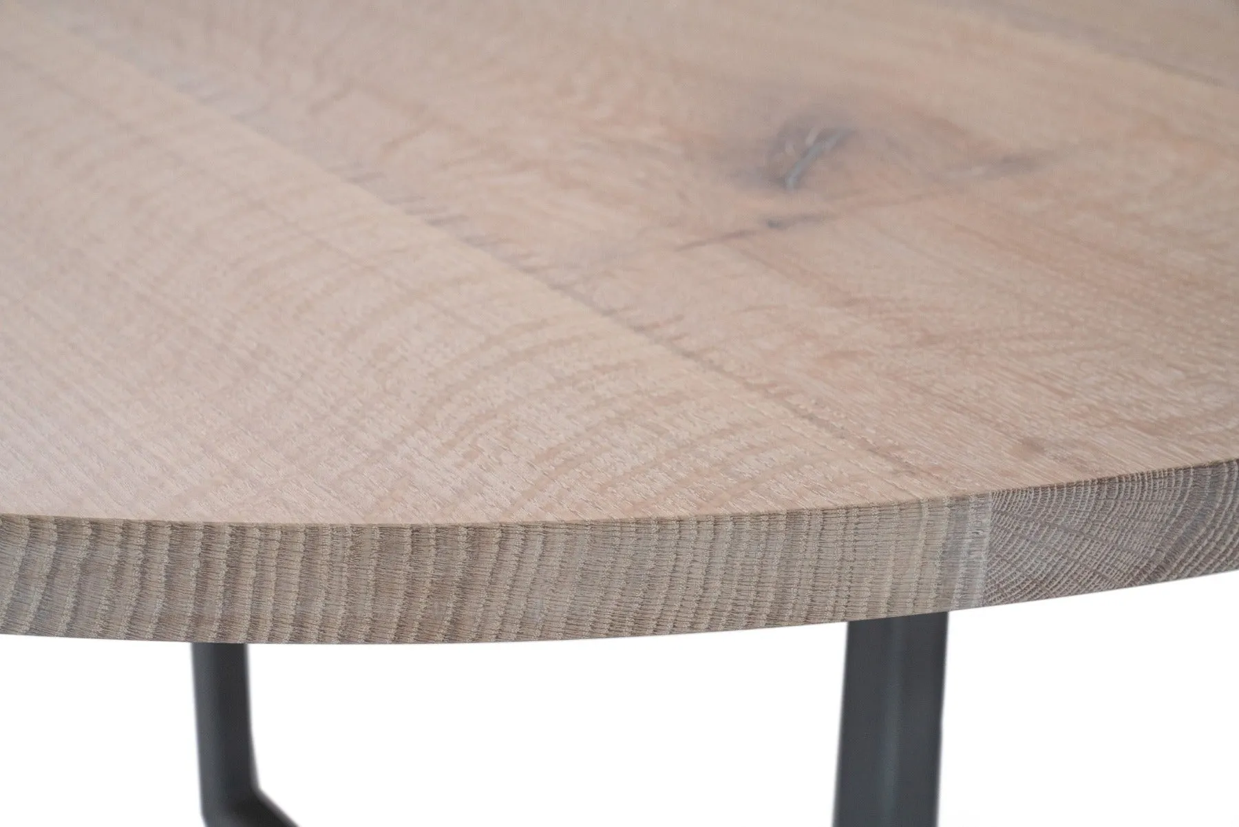Sunrise Pedestal Base | Round Wood Dining Table with Steel Base