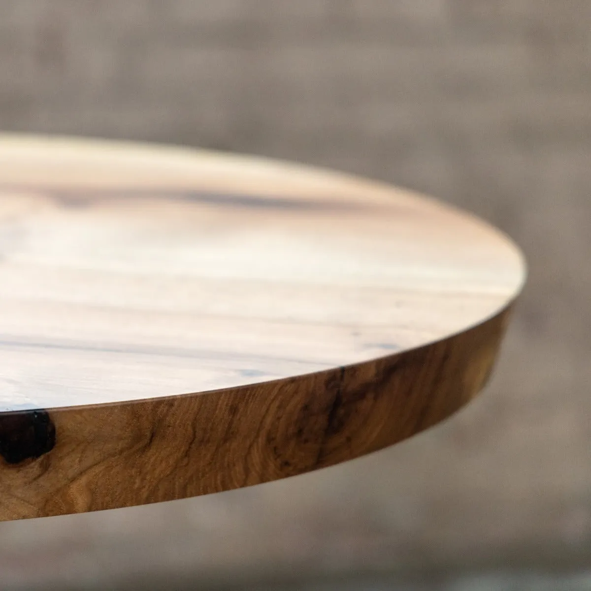 Sunrise Pedestal Base | Round Wood Dining Table with Steel Base