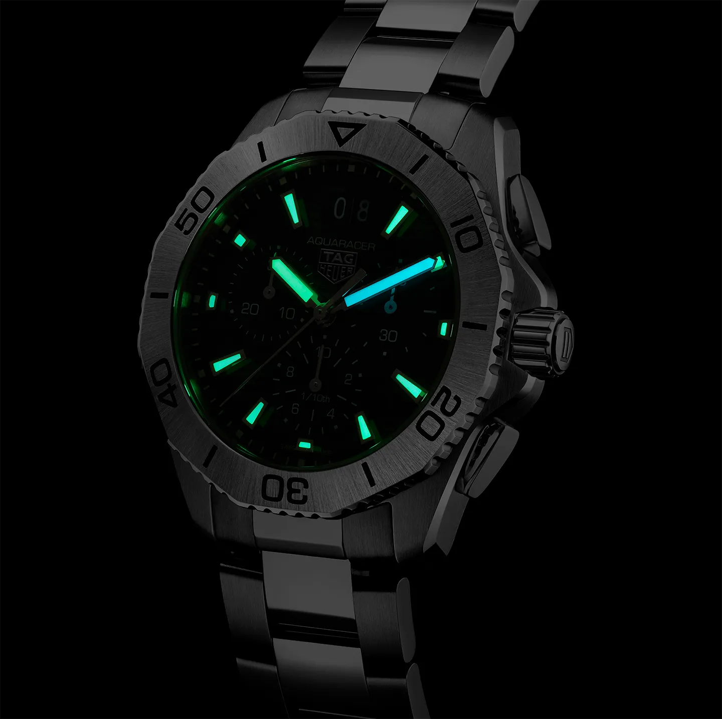 TAG Heuer Aquaracer Professional 200 Date Watch with a Black Dial