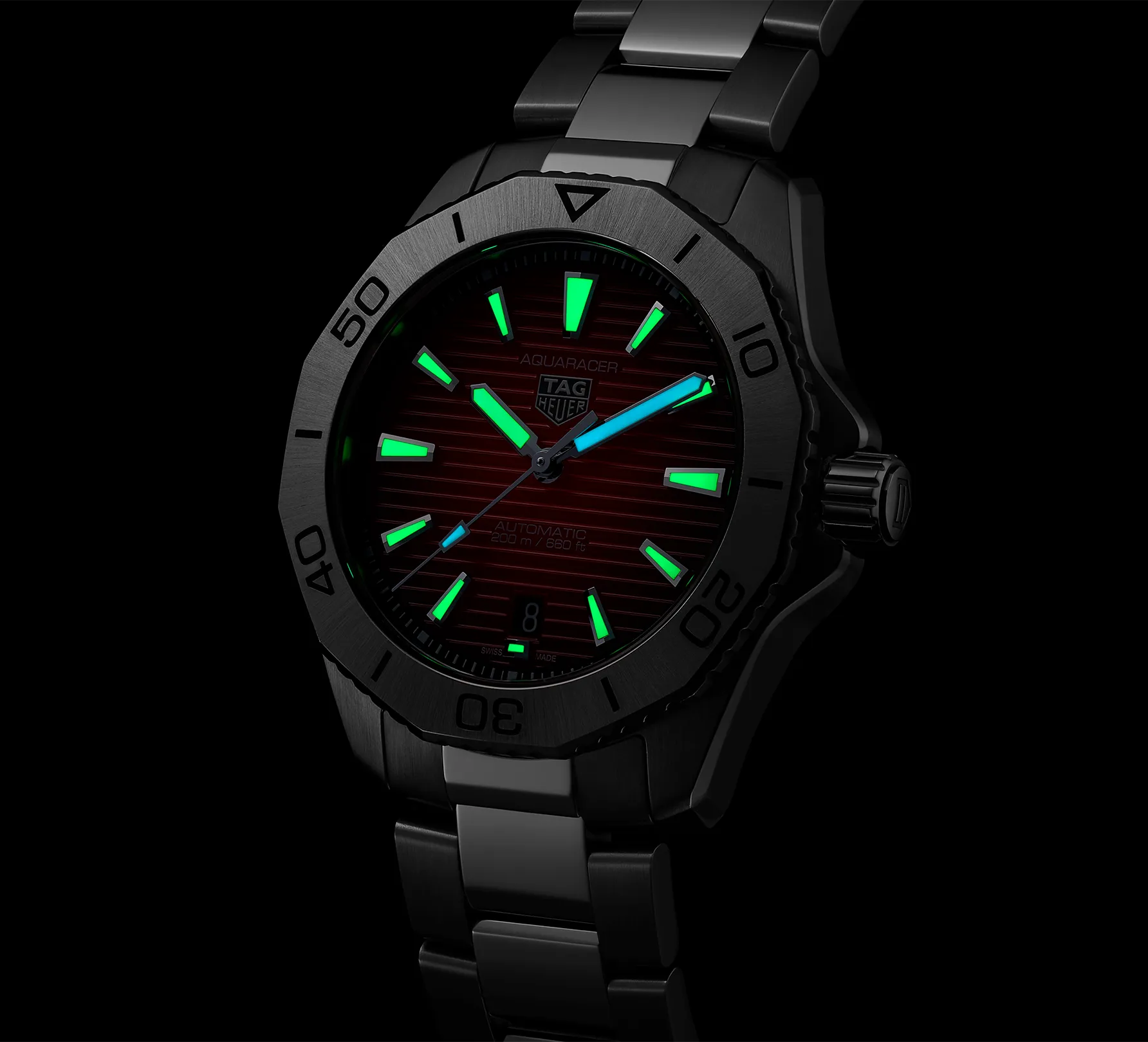 TAG Heuer Aquaracer Professional 200 Watch with Red Dial