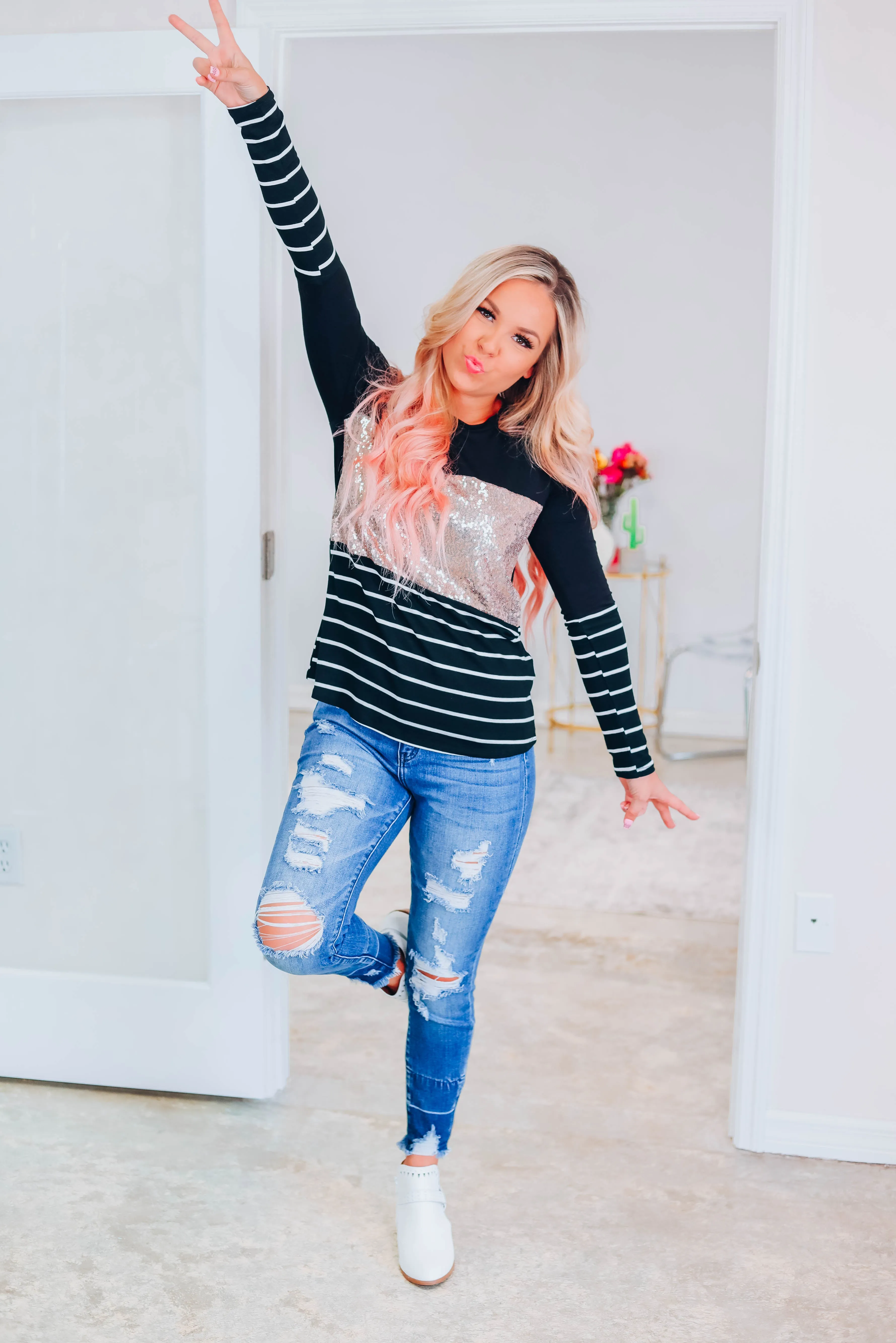 Take You Back Colorblock Top