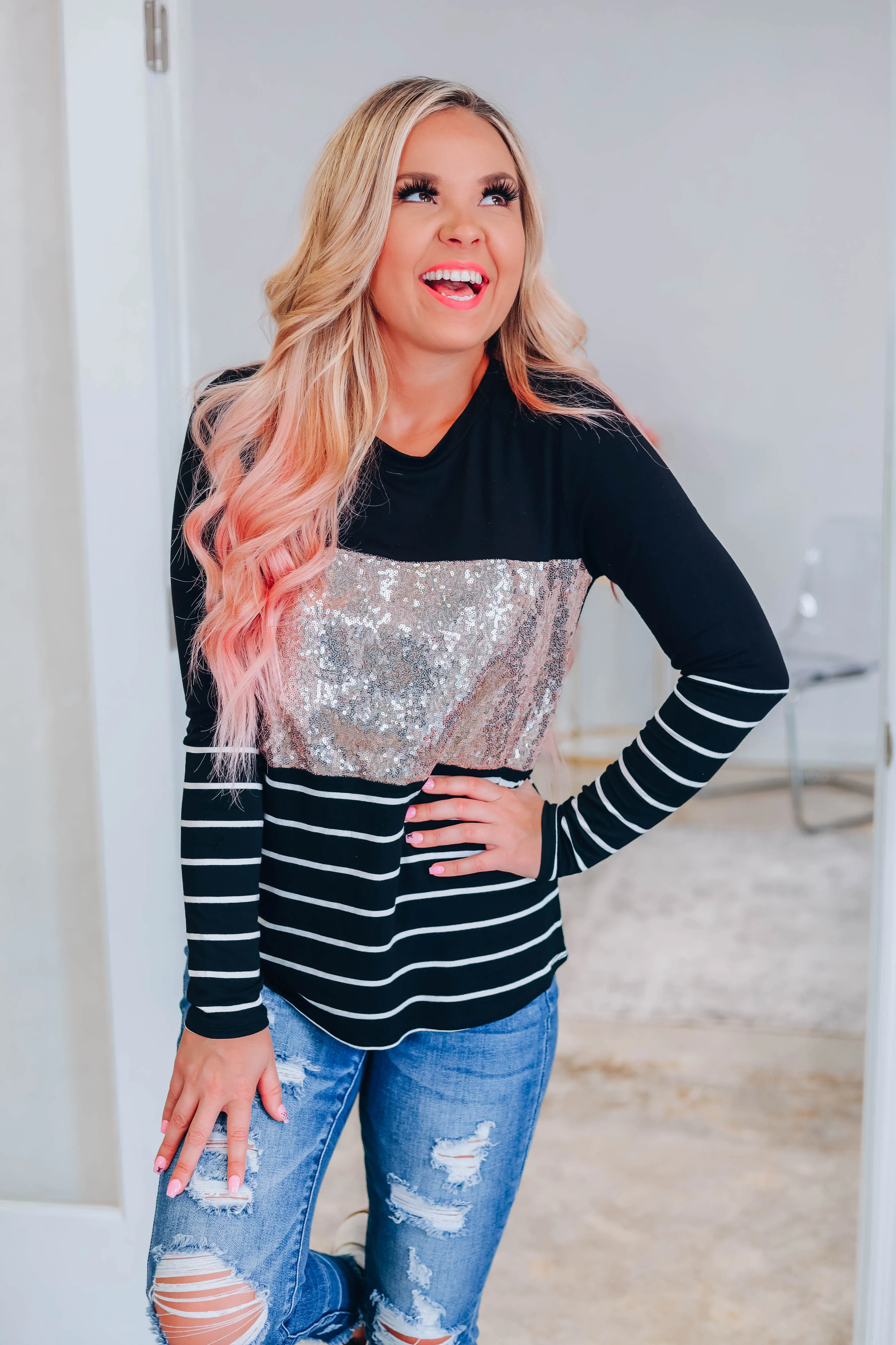 Take You Back Colorblock Top