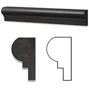 Taurus Black 2" X 12" Marble Polished Chair Rail OG-1 - Box of 50 pcs.