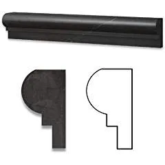 Taurus Black 2" X 12" Marble Polished Chair Rail OG-1 - Box of 50 pcs.