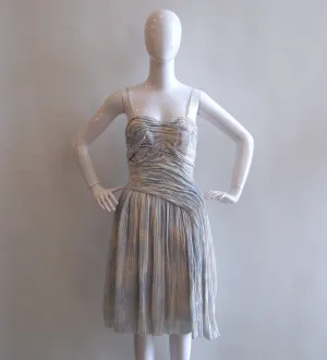 Thakoon baby blue pleated waterfall dress