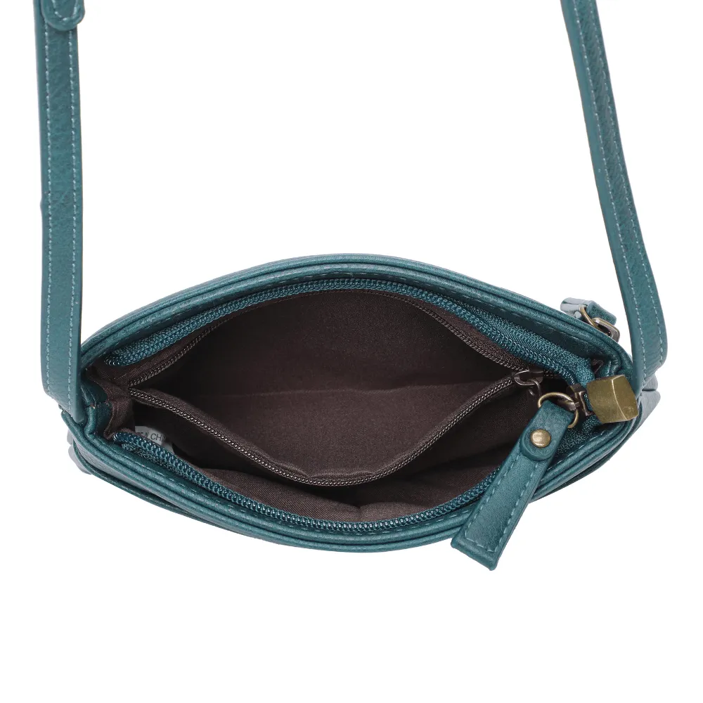 The Original Vegan Leather Crossbody Pouch | Peacock Blue
