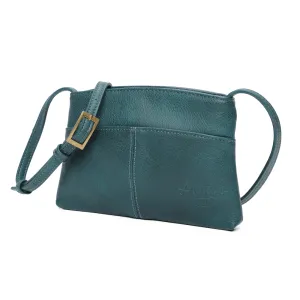 The Original Vegan Leather Crossbody Pouch | Peacock Blue