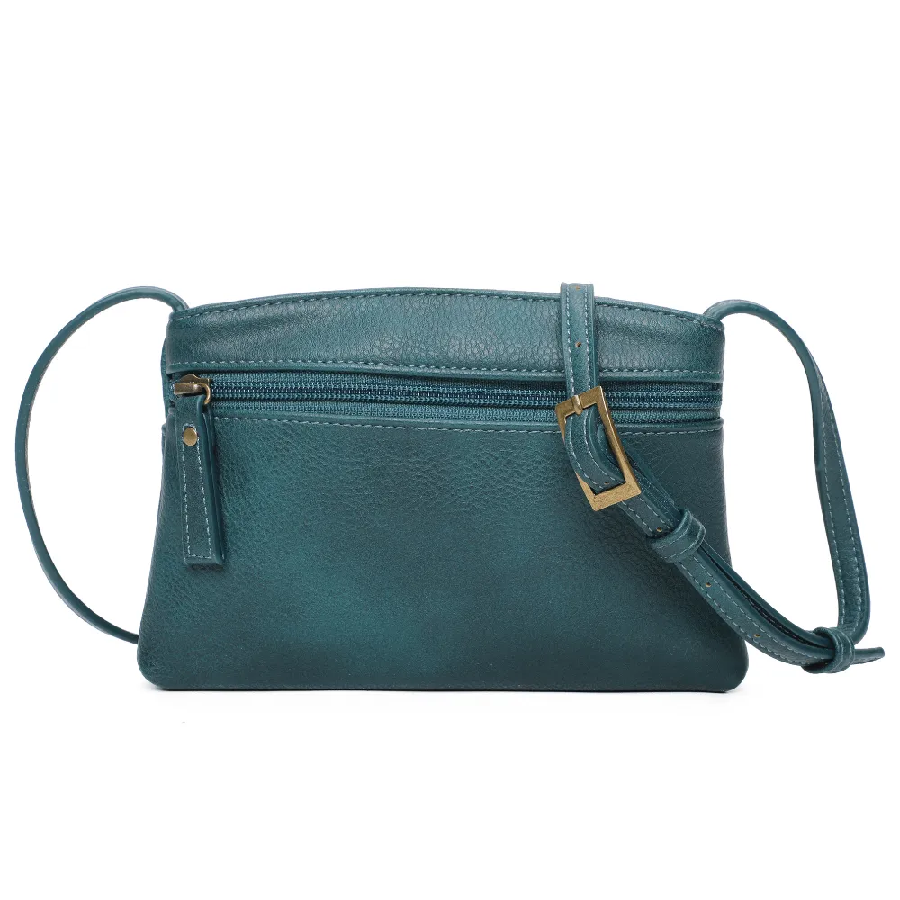 The Original Vegan Leather Crossbody Pouch | Peacock Blue