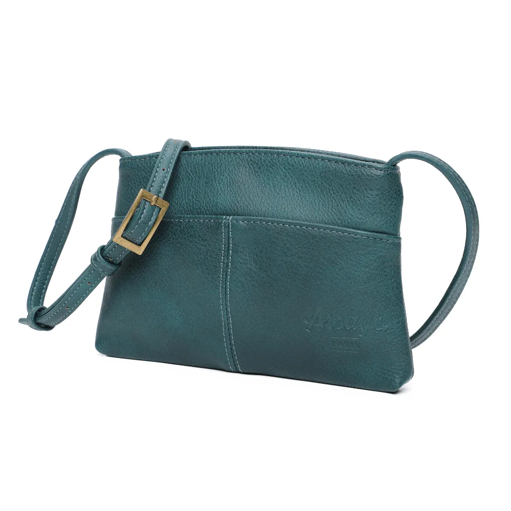 The Original Vegan Leather Crossbody Pouch | Peacock Blue