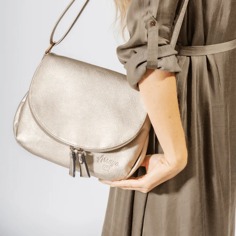 The Original Vegan Leather Shoulder Bag | Champagne