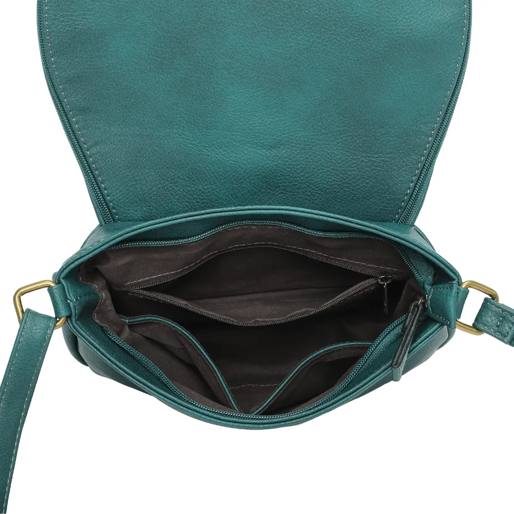 The Original Vegan Leather Shoulder Bag | Peacock Blue