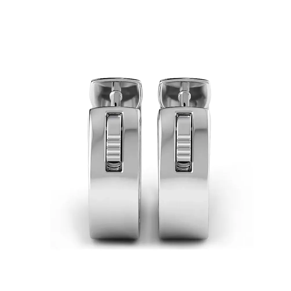 Three Row  1.0 ctw. Diamond Hoop Earrings Huggie Style