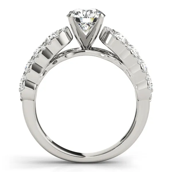 Three Row Round Diamond Engagement Mounting
