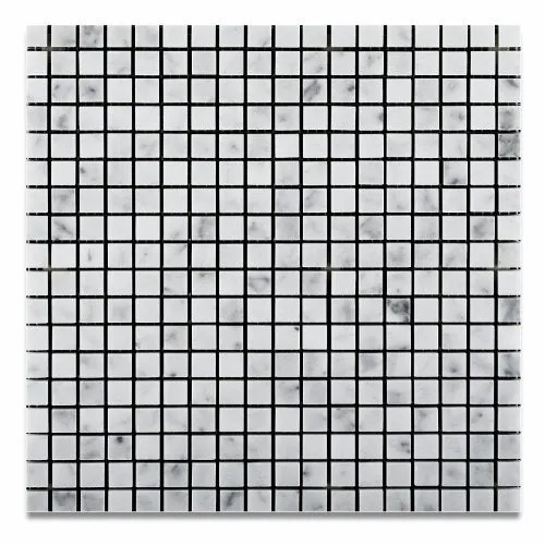 Tilefornia Bianco Carrara White Marble Polished 5/8 X 5/8 Mosaic Tile - Lot of 50 sq. ft.