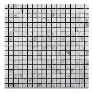 Tilefornia Bianco Carrara White Marble Polished 5/8 X 5/8 Mosaic Tile - Lot of 50 sq. ft.